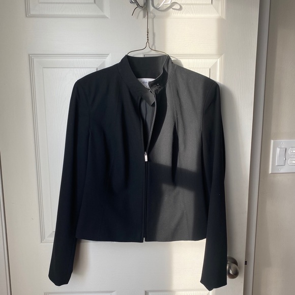 Calvin Klein Collarless Zippered Jacket - Picture 2 of 9